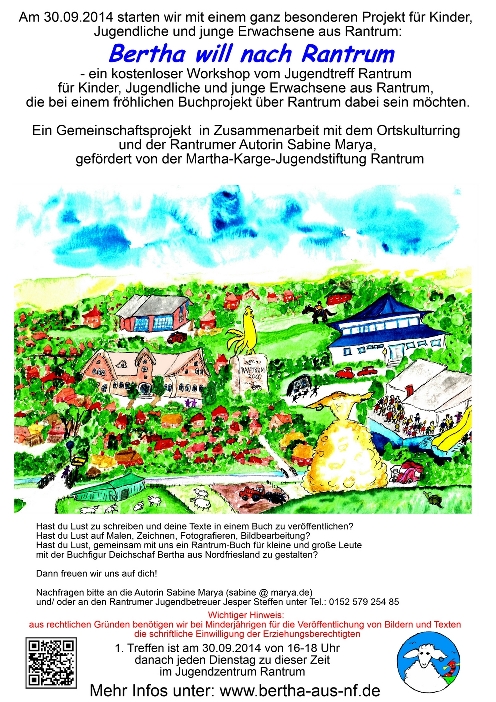 Buchprojekt Bertha will nach Rantrum f�r Kinder und Jugendliche